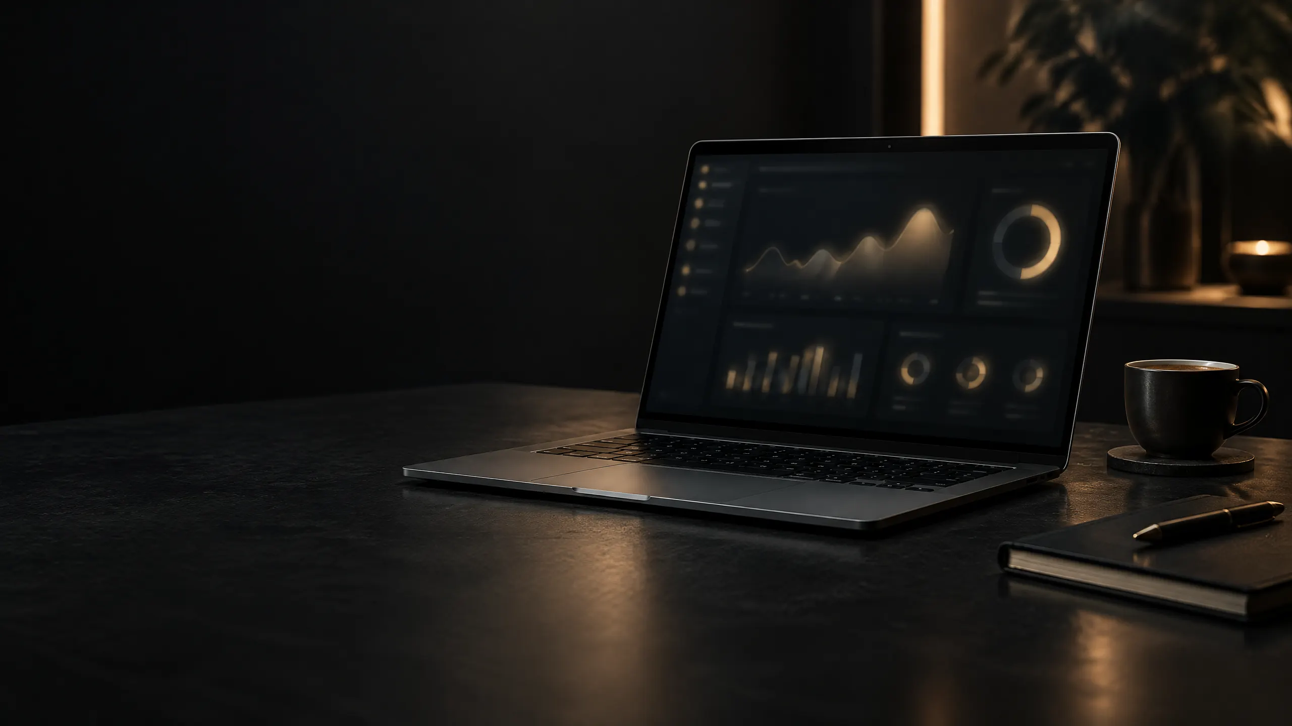 Laptop dashboard workspace representing paid ads management